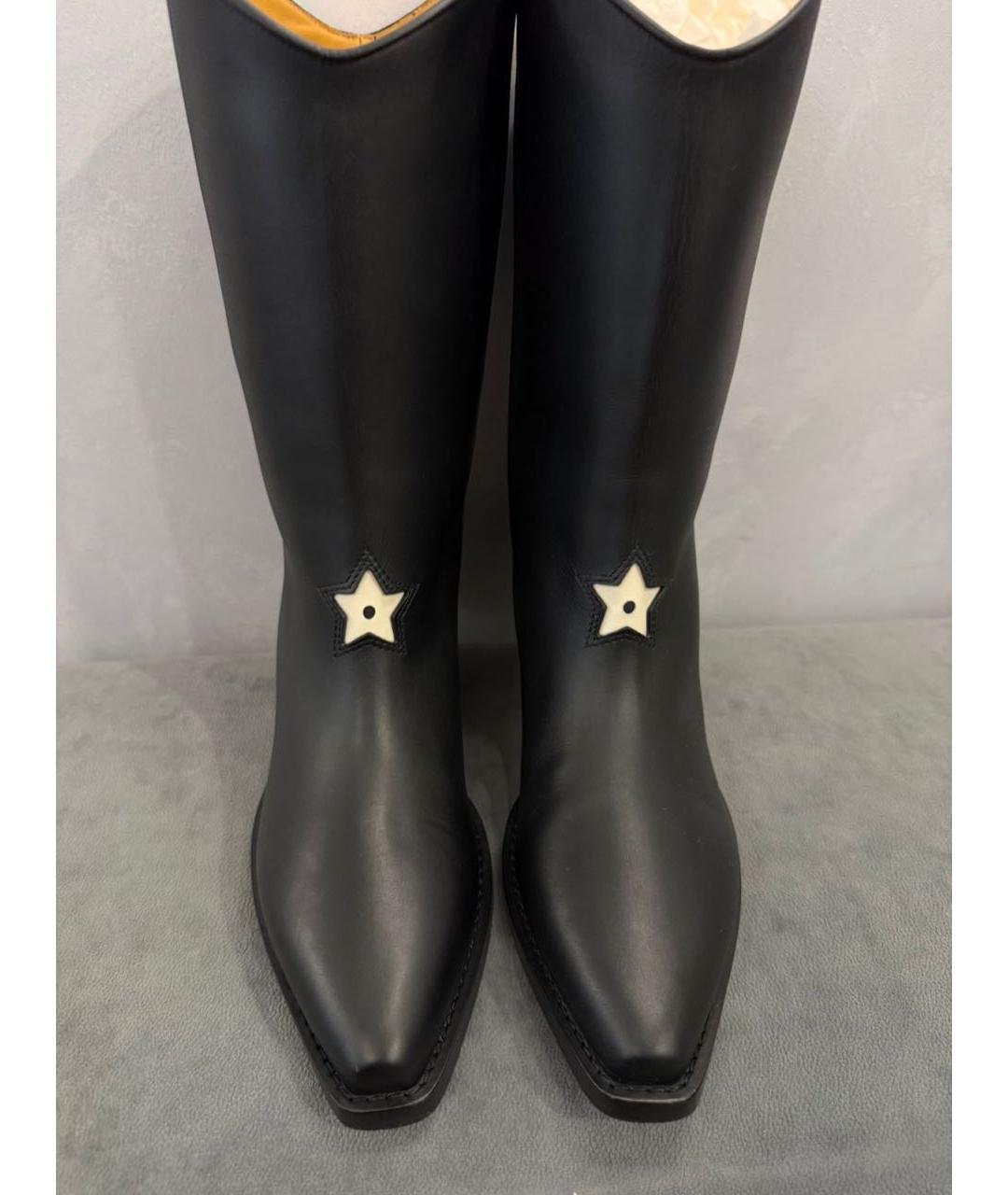 CHRISTIAN DIOR Черные кожаные сапоги, фото 2