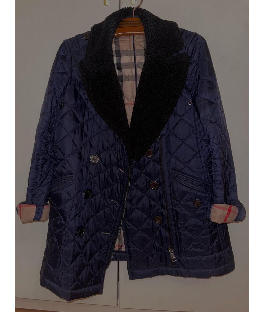 BURBERRY Темно-синяя полиамидовая куртка, фото 5