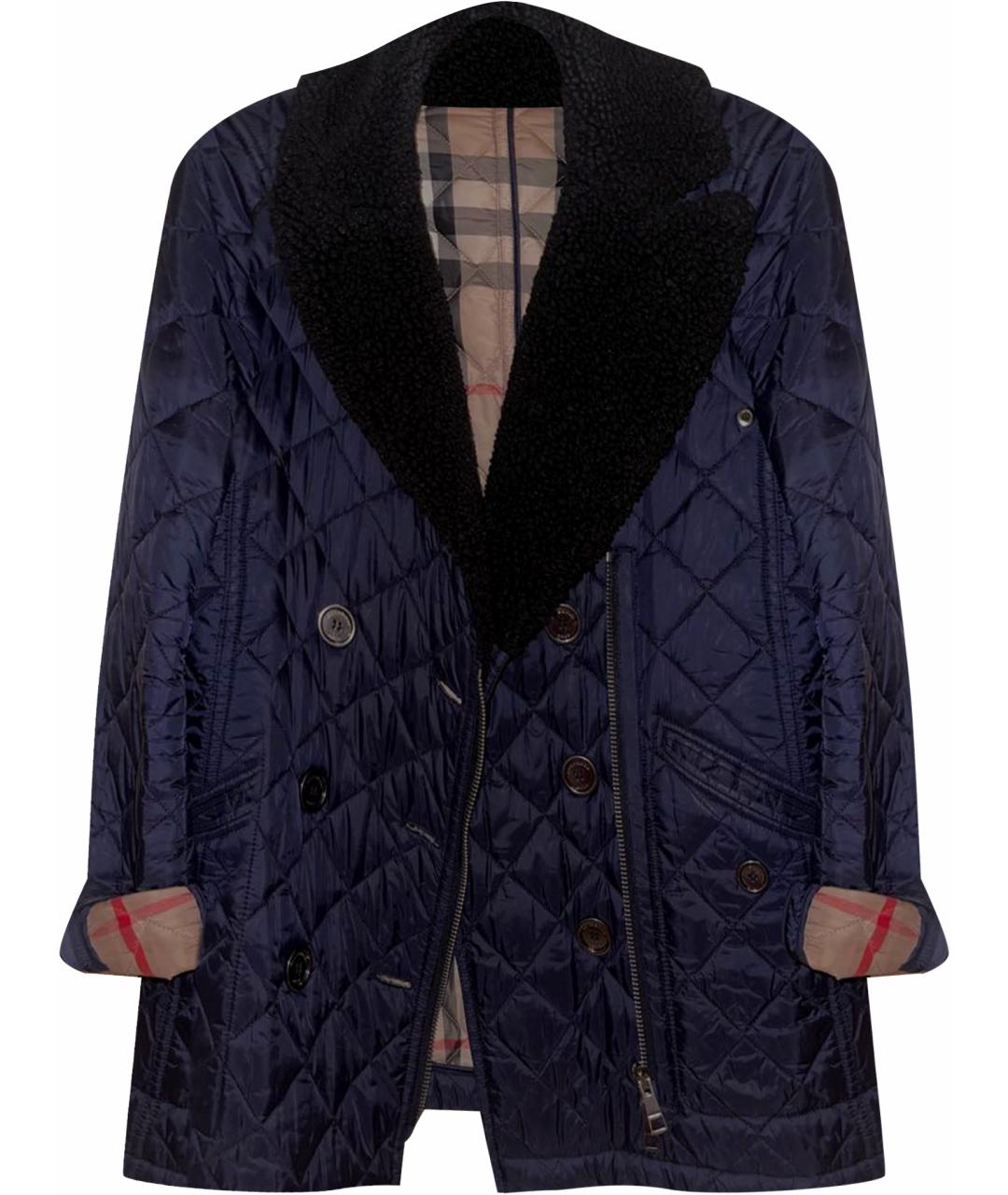 BURBERRY Темно-синяя полиамидовая куртка, фото 1