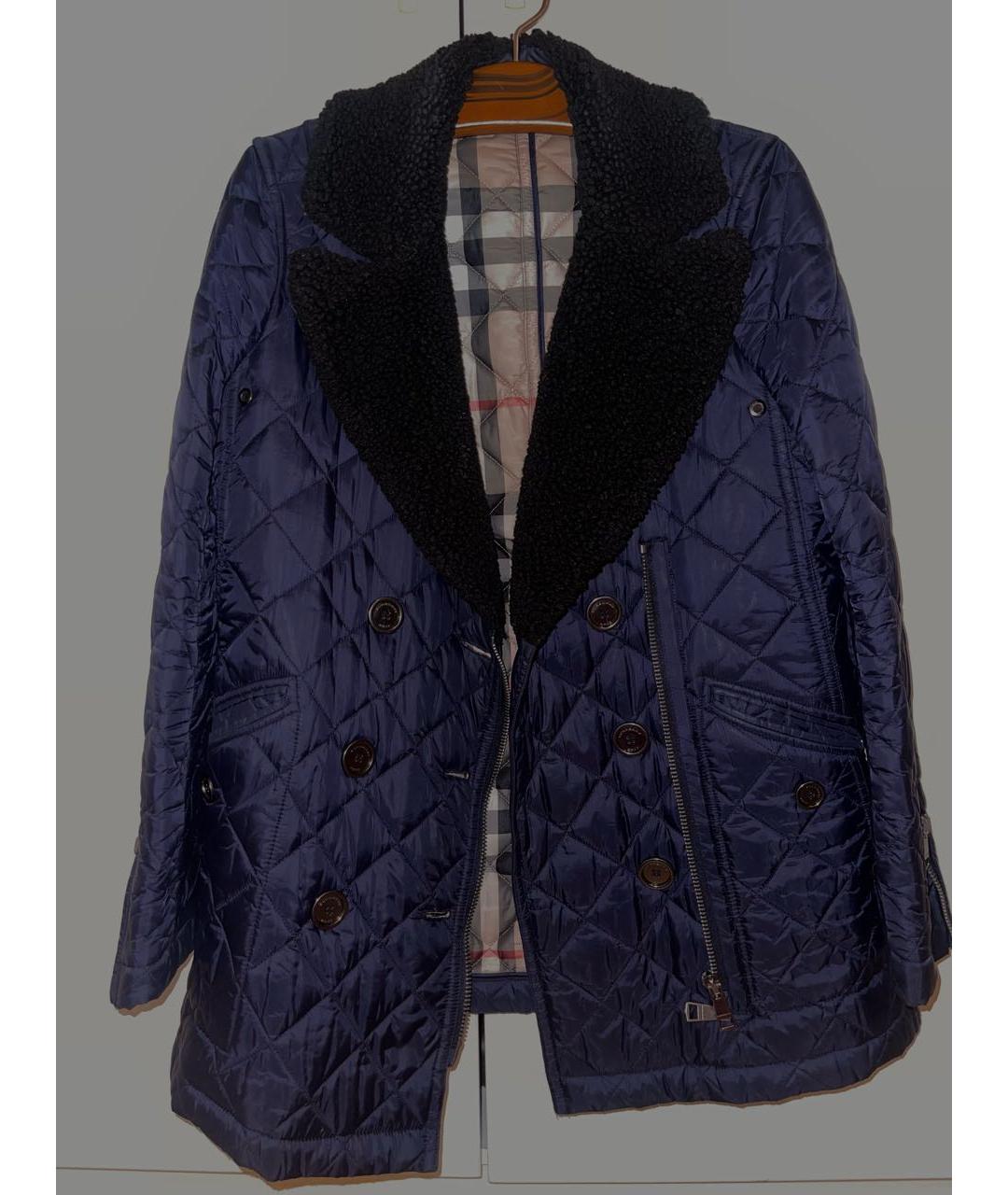 BURBERRY Темно-синяя полиамидовая куртка, фото 2
