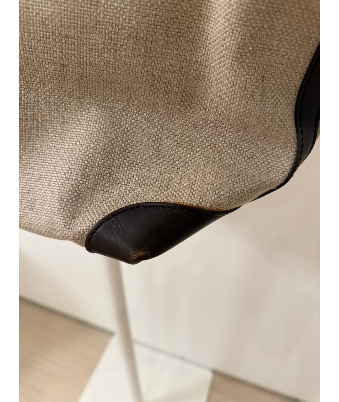 GUCCI Бежевая тканевая пляжная сумка, фото 6