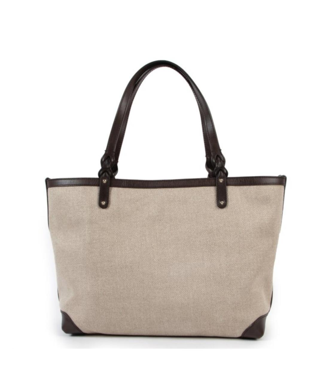 GUCCI Бежевая тканевая пляжная сумка, фото 2