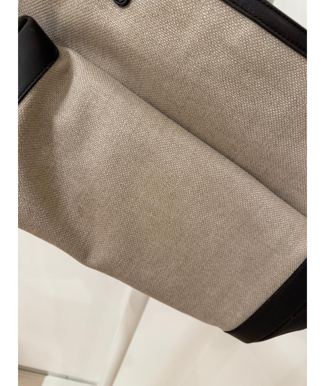 GUCCI Бежевая тканевая пляжная сумка, фото 4