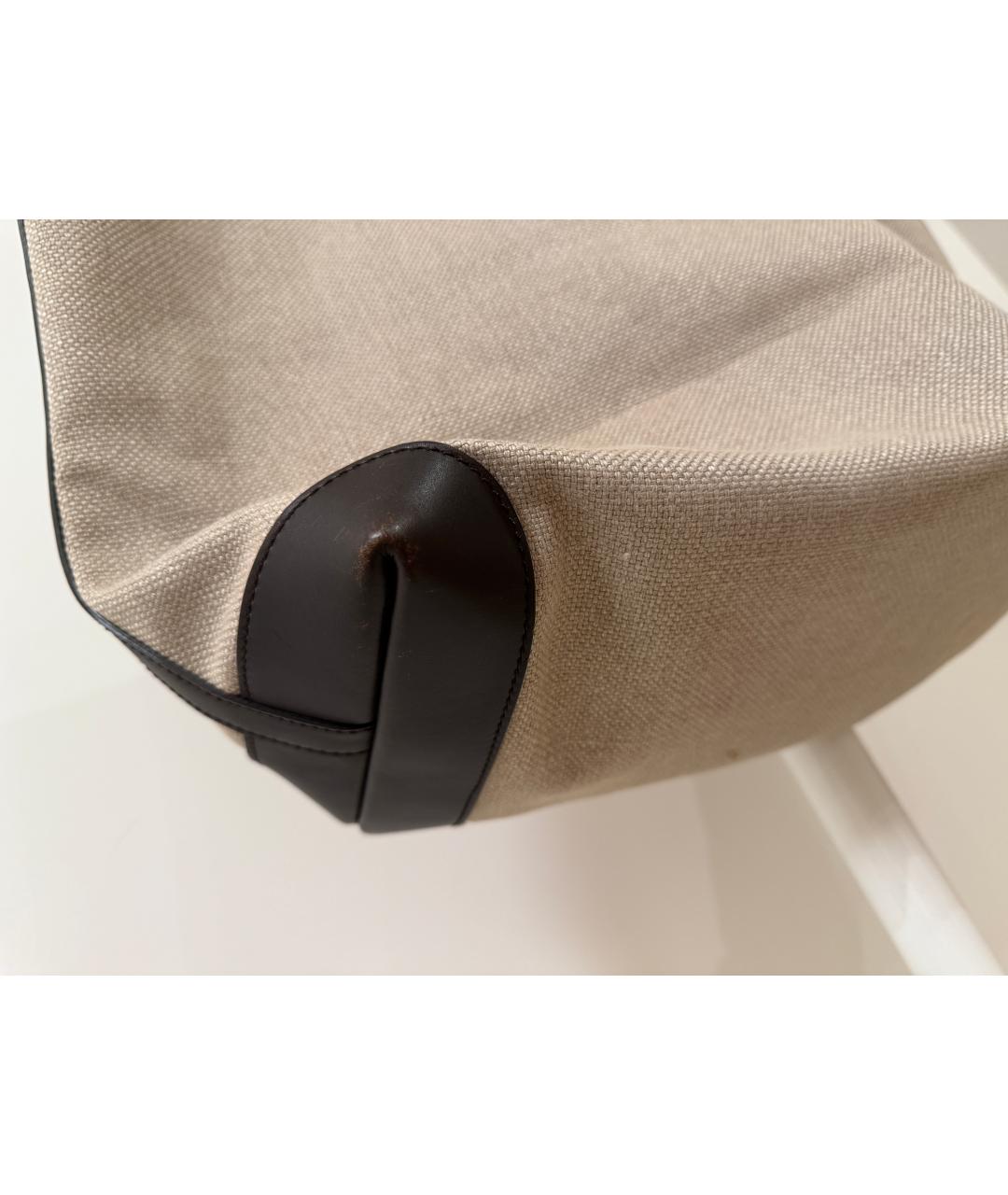 GUCCI Бежевая тканевая пляжная сумка, фото 8