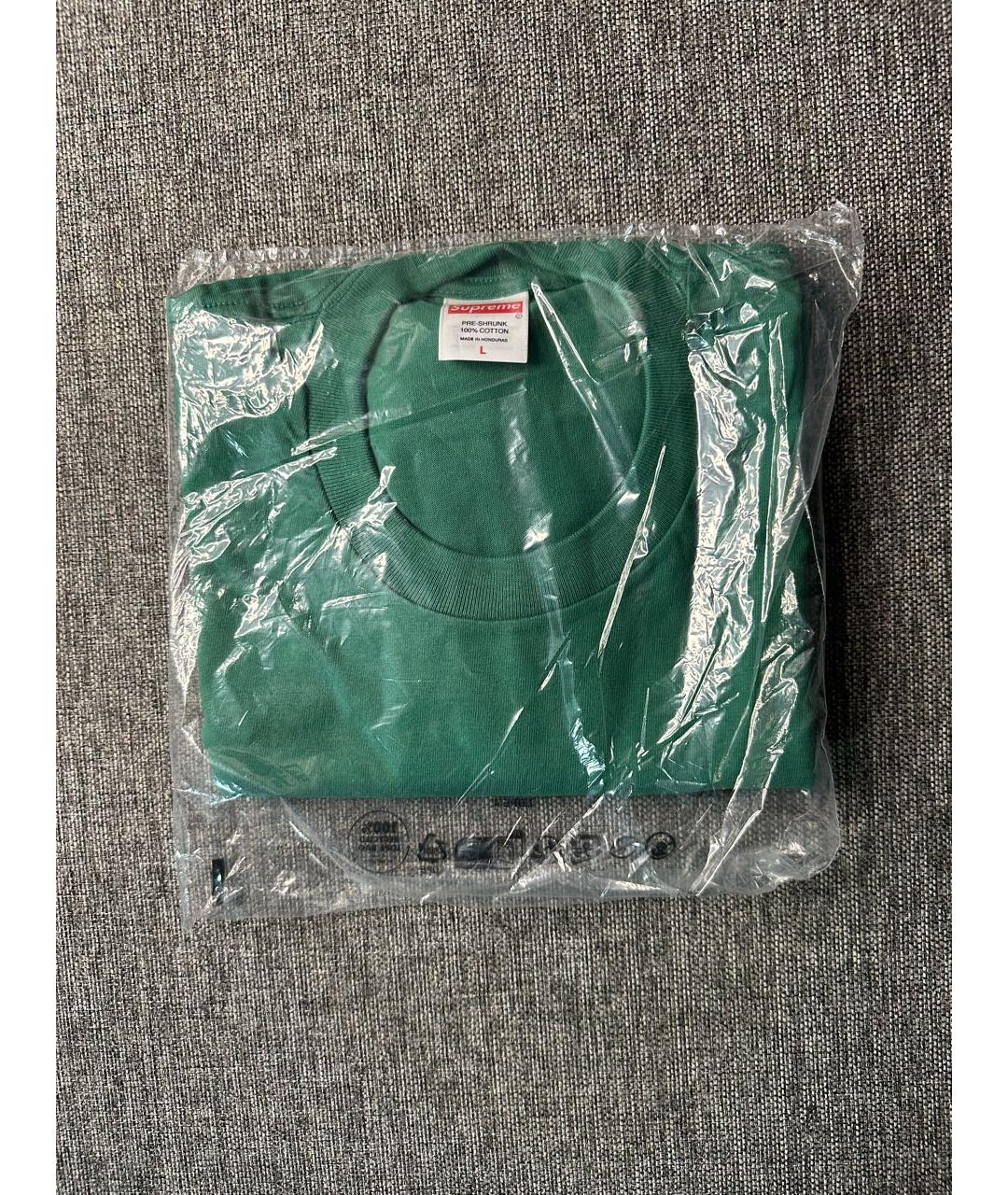 SUPREME Зеленая хлопковая футболка, фото 3