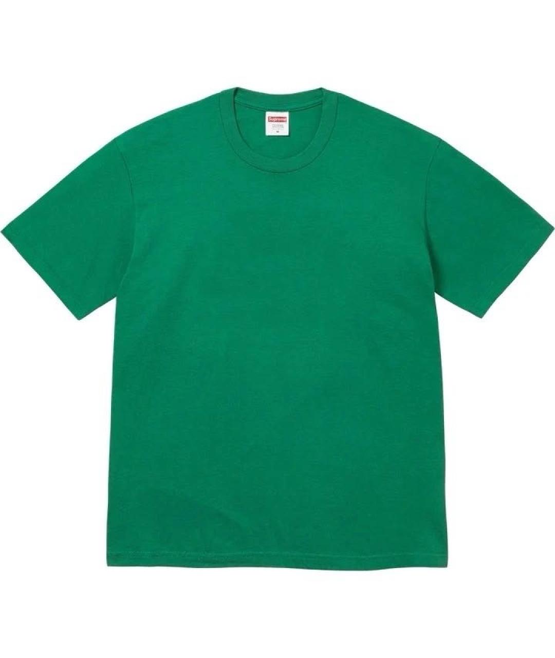 SUPREME Зеленая хлопковая футболка, фото 1