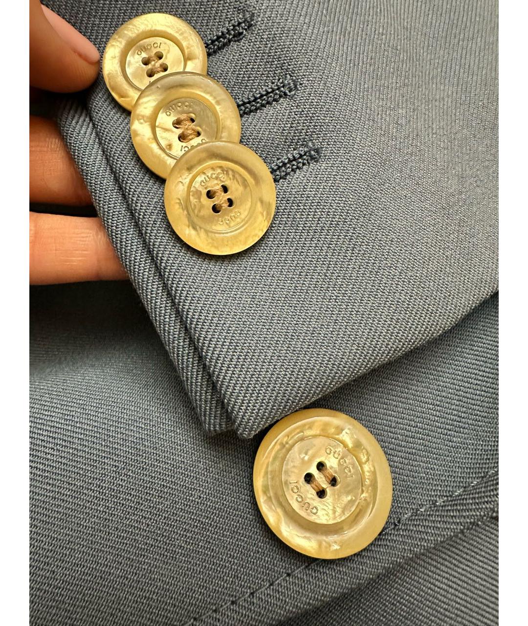 GUCCI Голубой шерстяной жакет/пиджак, фото 4