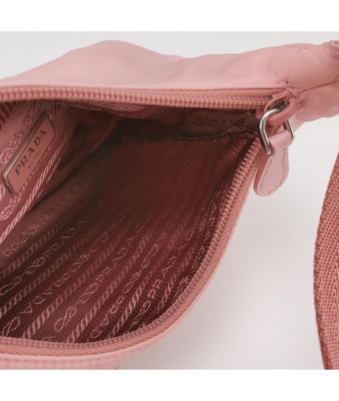 PRADA Розовая тканевая сумка с короткими ручками, фото 6