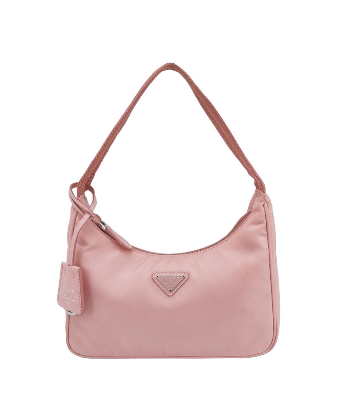 PRADA Розовая тканевая сумка с короткими ручками, фото 9