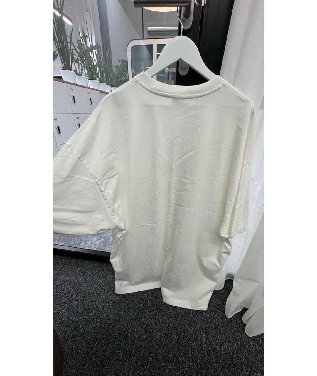 OFF-WHITE Белая хлопковая футболка, фото 6