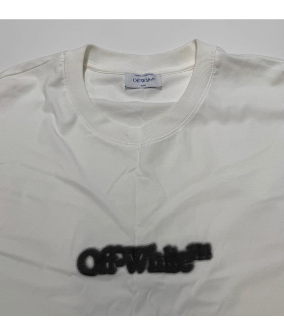 OFF-WHITE Белая хлопковая футболка, фото 3