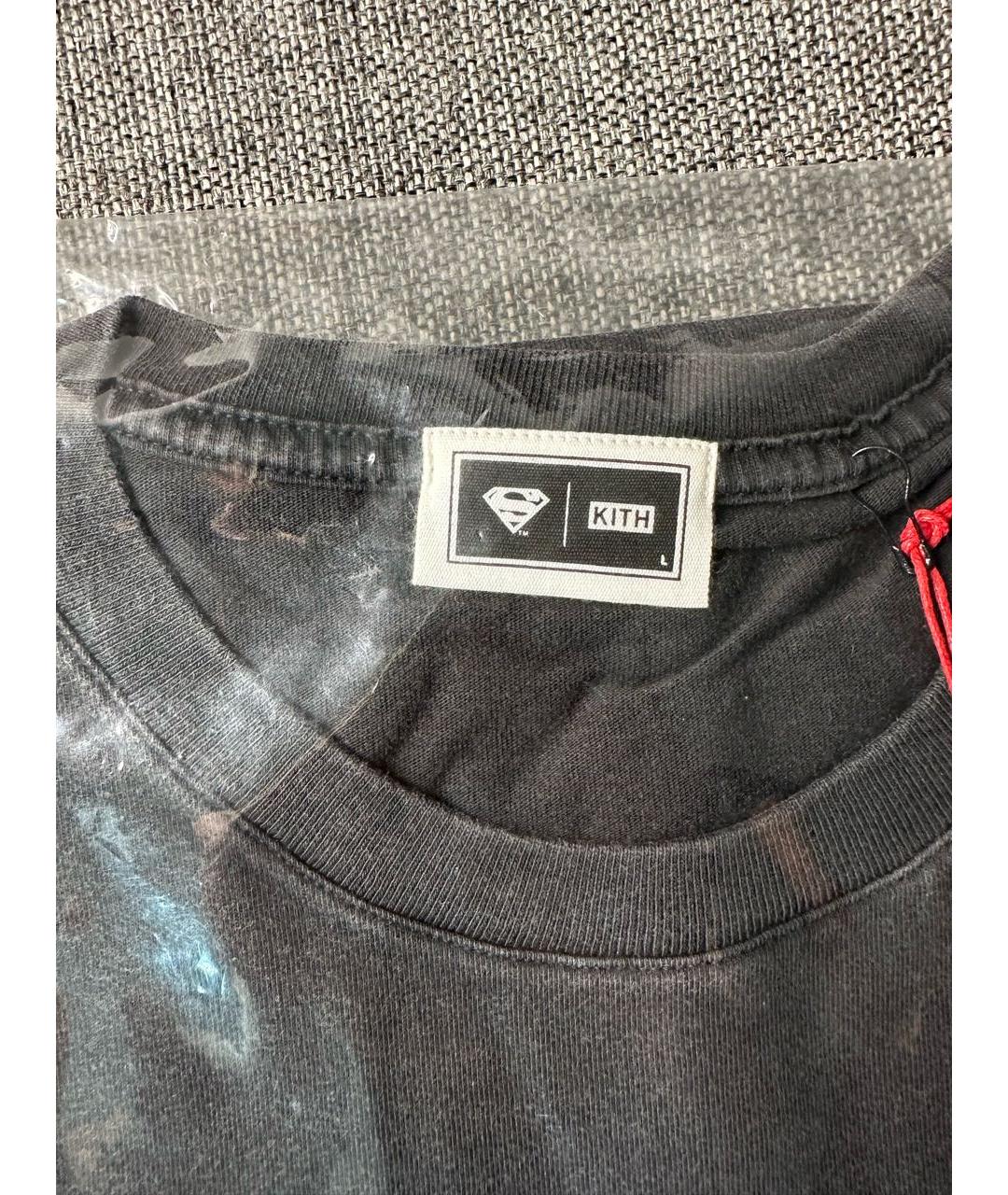 KITH Черная хлопковая футболка, фото 5