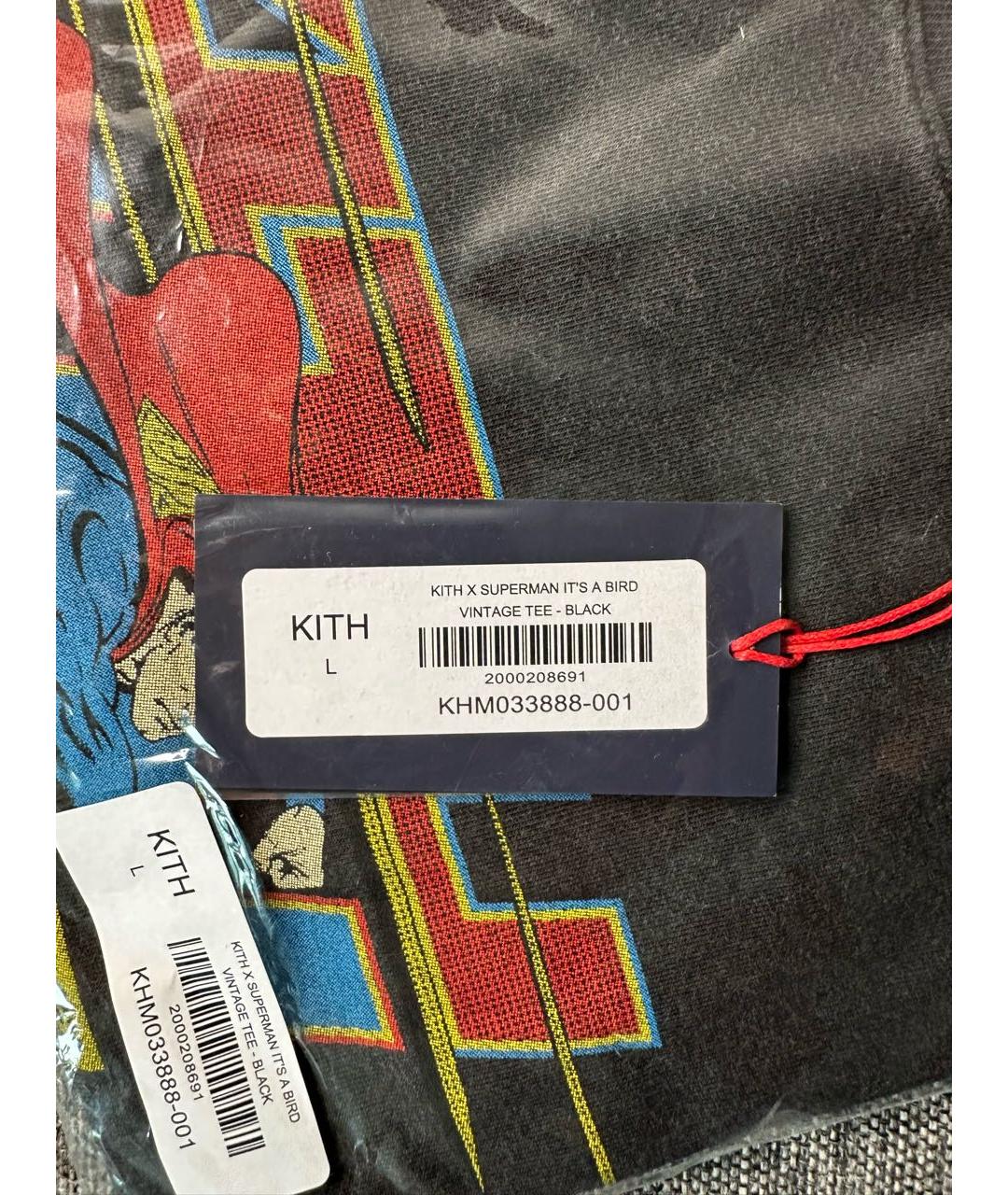 KITH Черная хлопковая футболка, фото 4