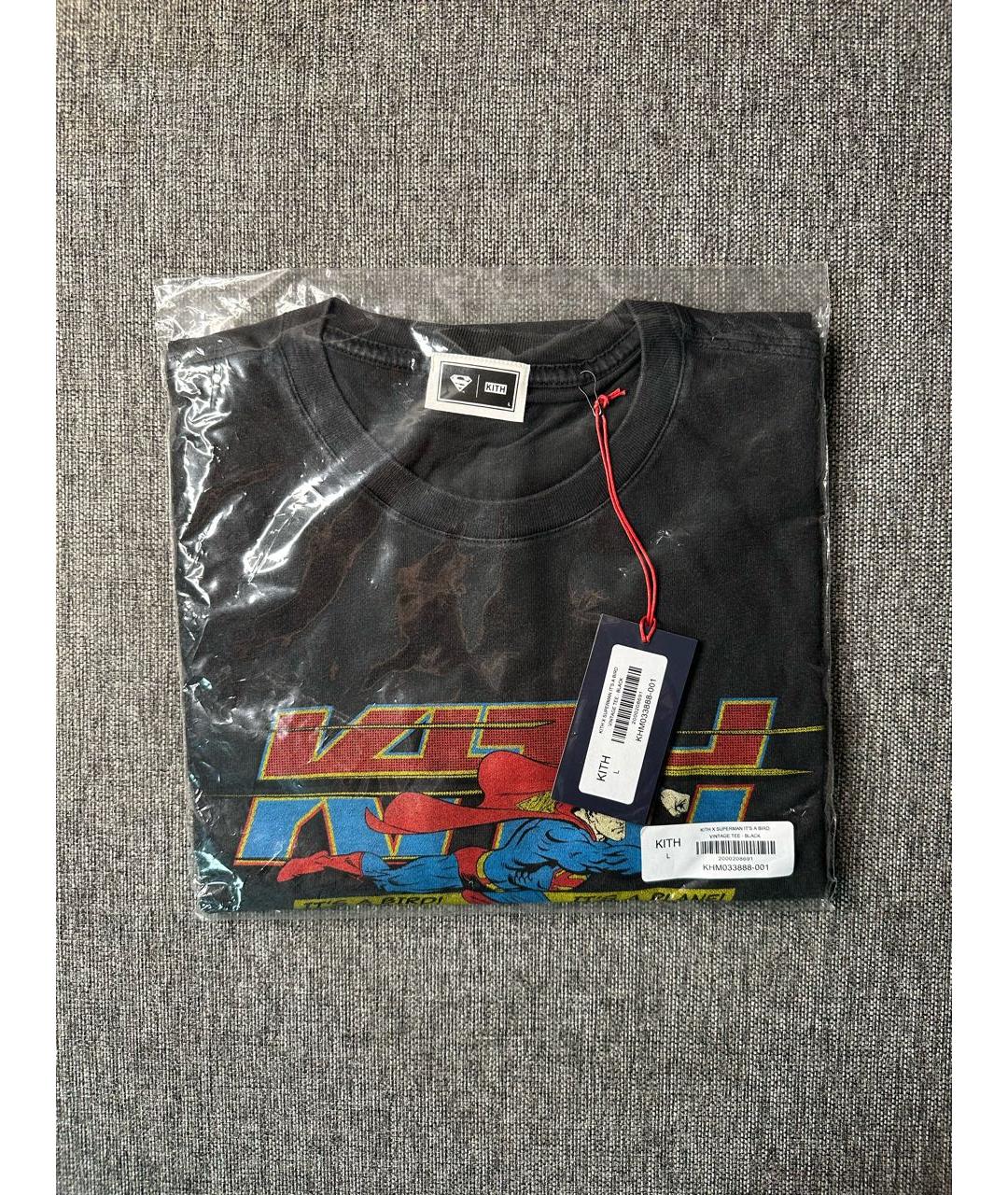 KITH Черная хлопковая футболка, фото 2