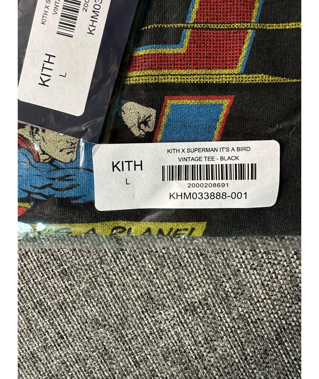 KITH Черная хлопковая футболка, фото 3