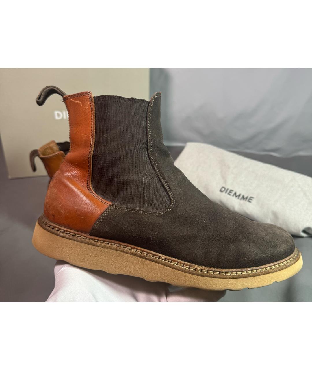 DIEMME Коричневые замшевые высокие ботинки, фото 8