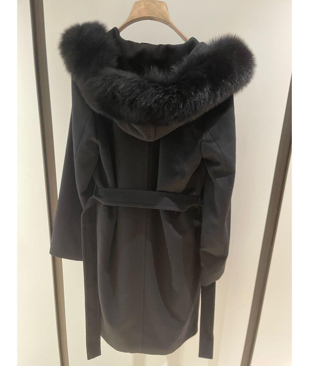 MAX MARA STUDIO Черное шерстяное пальто, фото 2