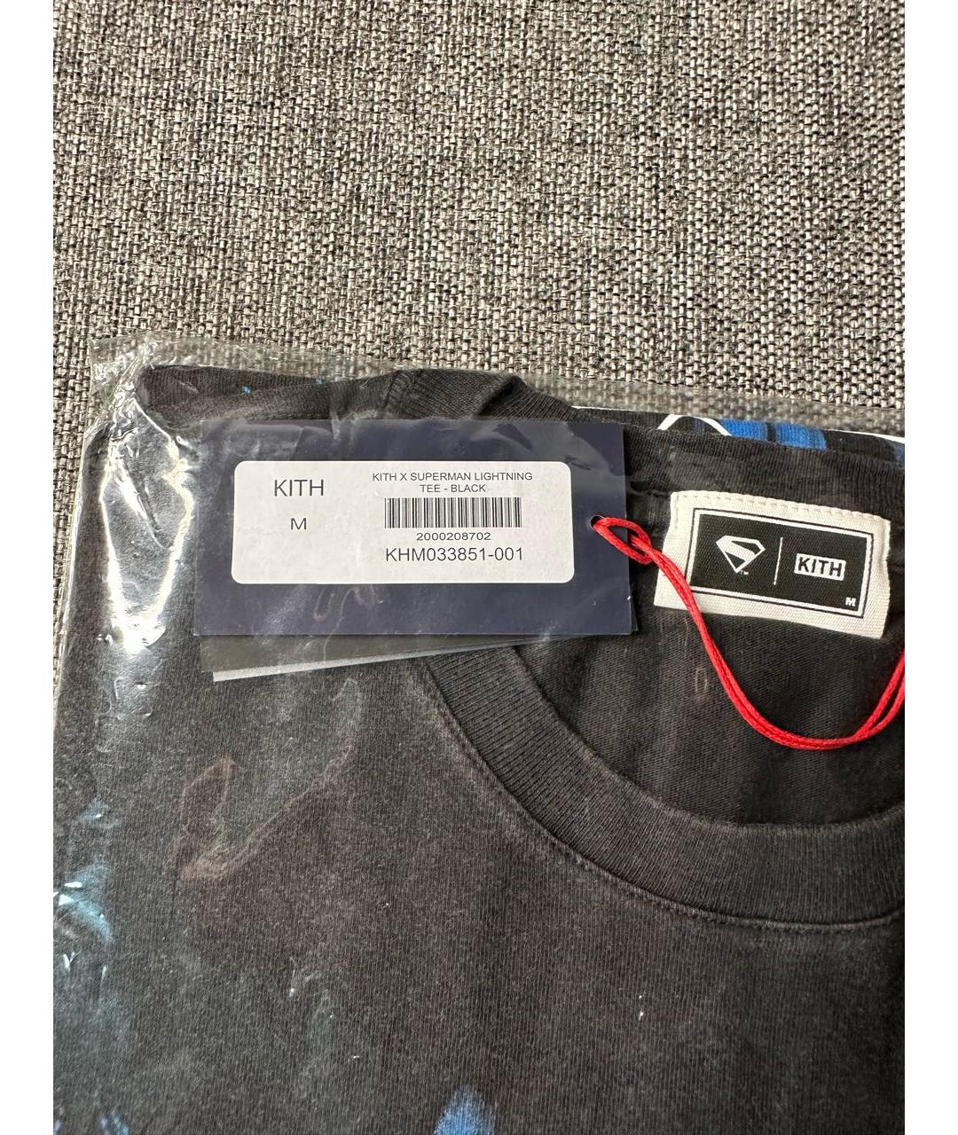 KITH Черная хлопковая футболка, фото 4