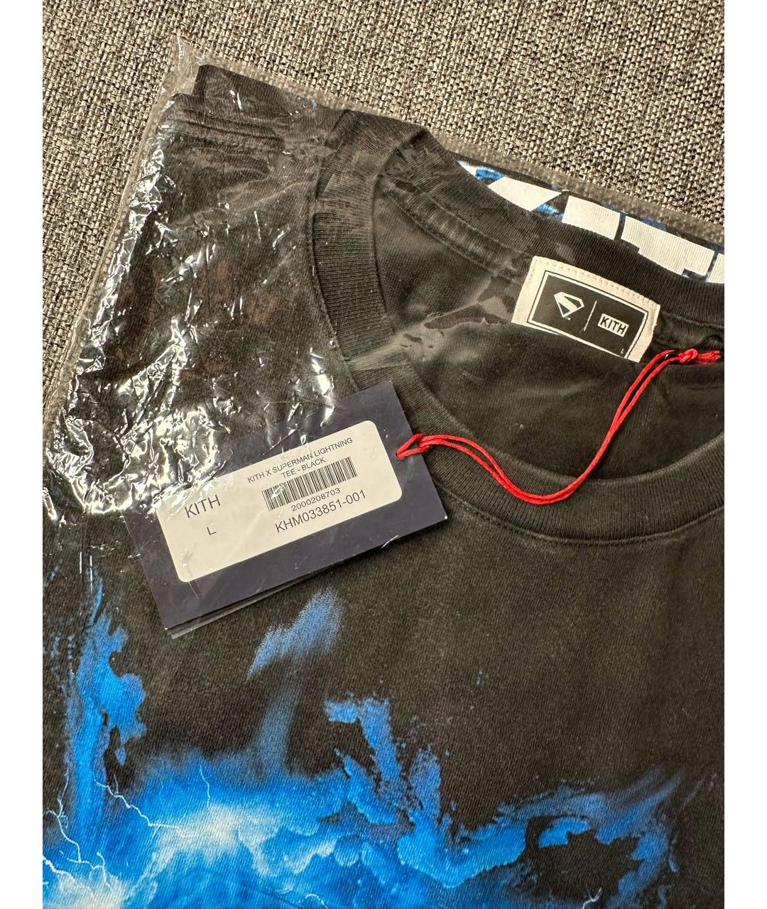 KITH Черная хлопковая футболка, фото 5