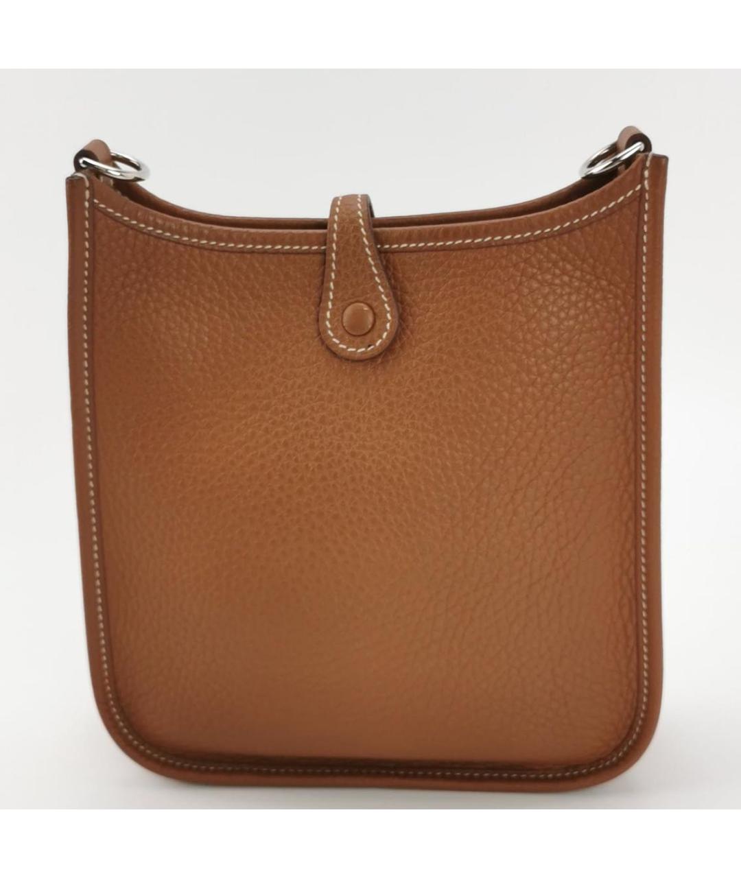 HERMES Коричневая кожаная сумка через плечо, фото 4