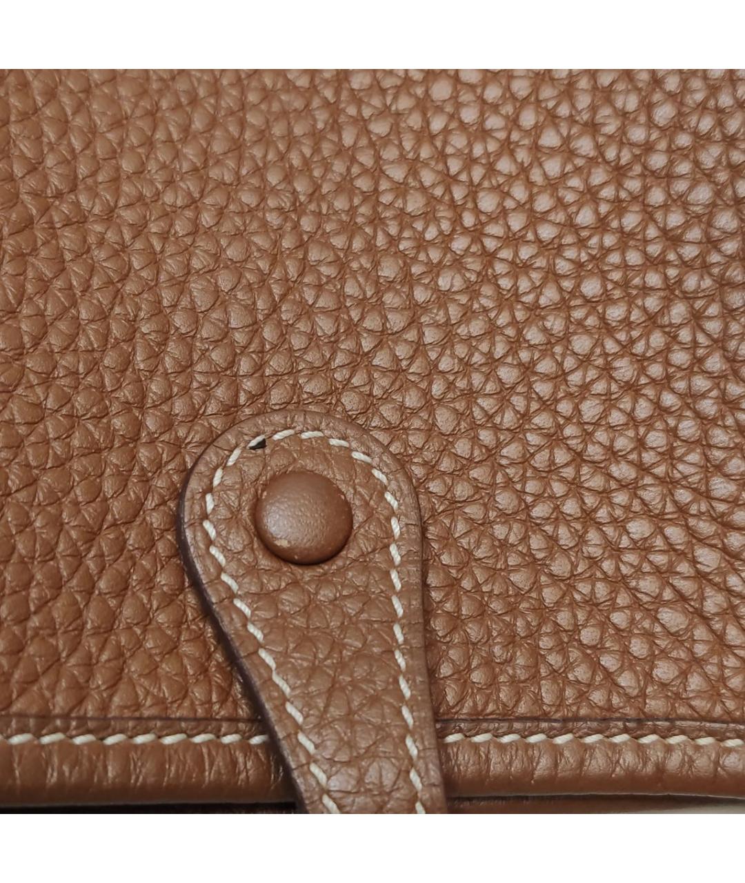 HERMES Коричневая кожаная сумка через плечо, фото 8