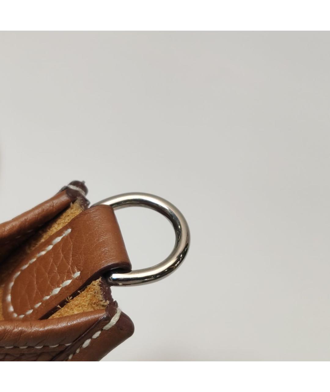 HERMES Коричневая кожаная сумка через плечо, фото 7