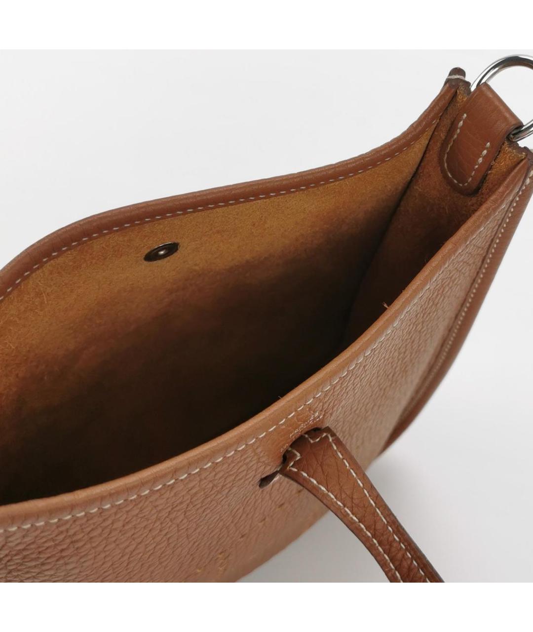 HERMES Коричневая кожаная сумка через плечо, фото 6