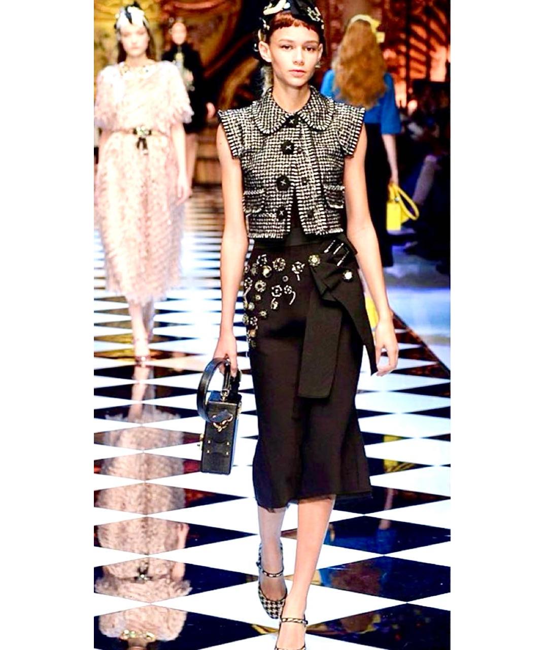 DOLCE&GABBANA Черная шерстяная юбка миди, фото 6