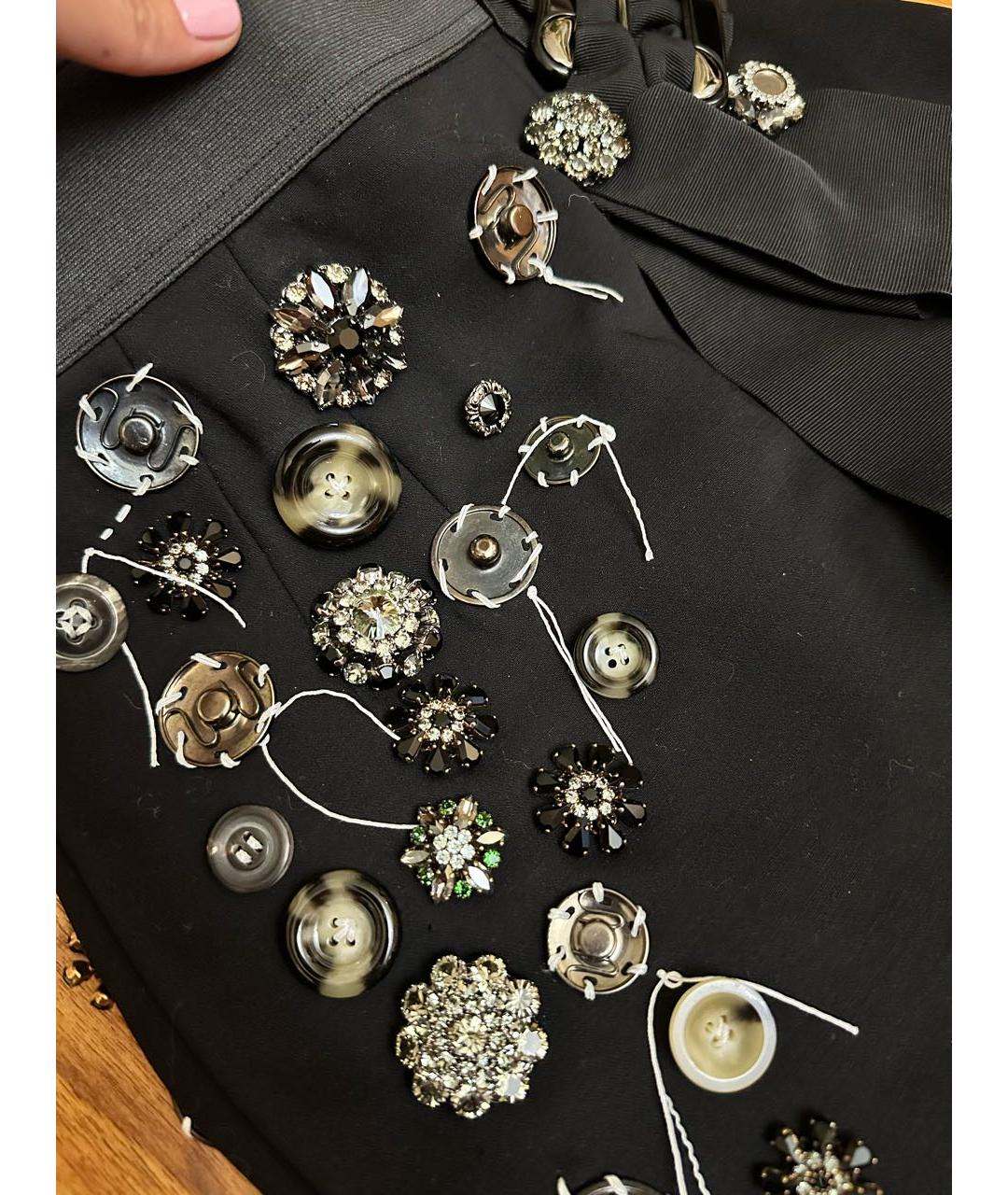 DOLCE&GABBANA Черная шерстяная юбка миди, фото 4