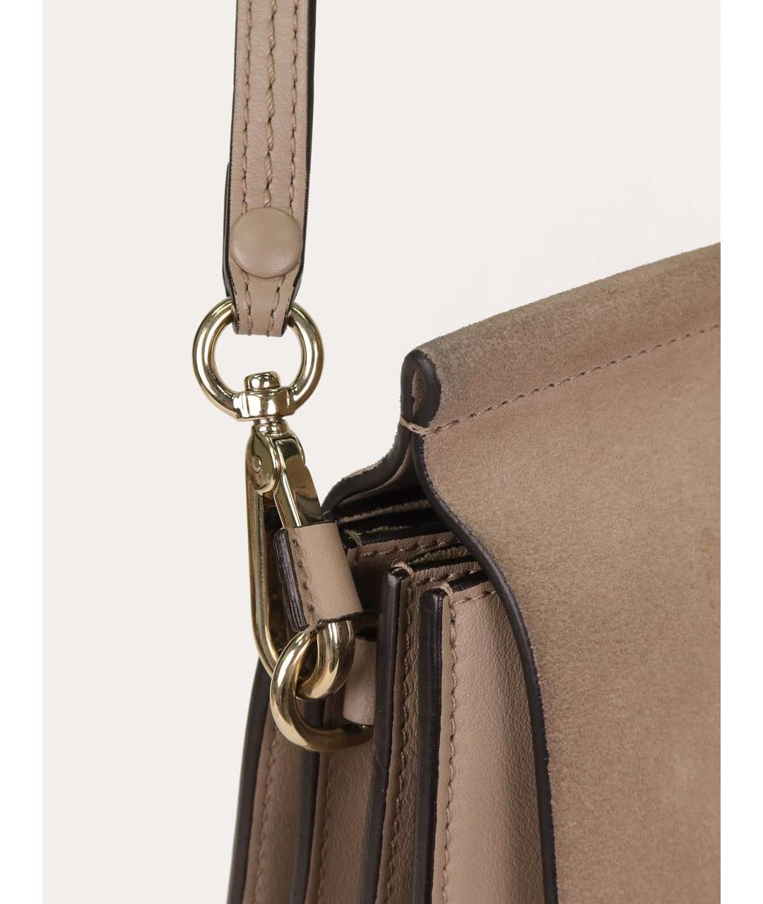 CHLOE Бежевая замшевая сумка через плечо, фото 6