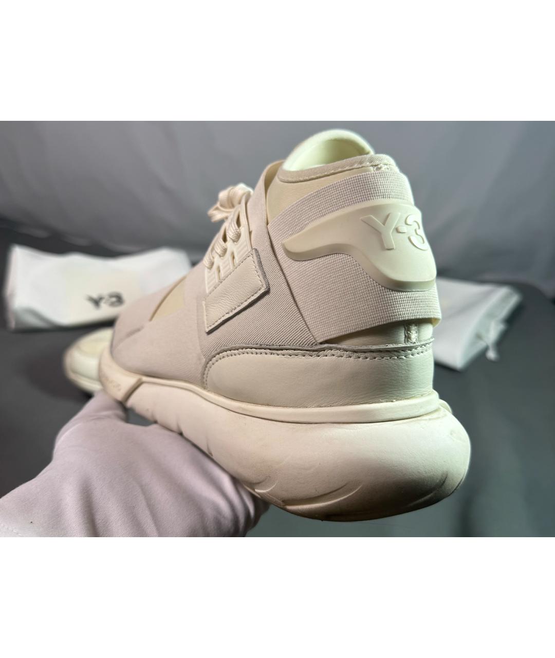 Y-3 Белые неопреновые высокие кроссовки / кеды, фото 9