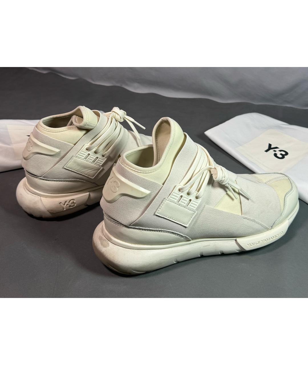 Y-3 Белые неопреновые высокие кроссовки / кеды, фото 6