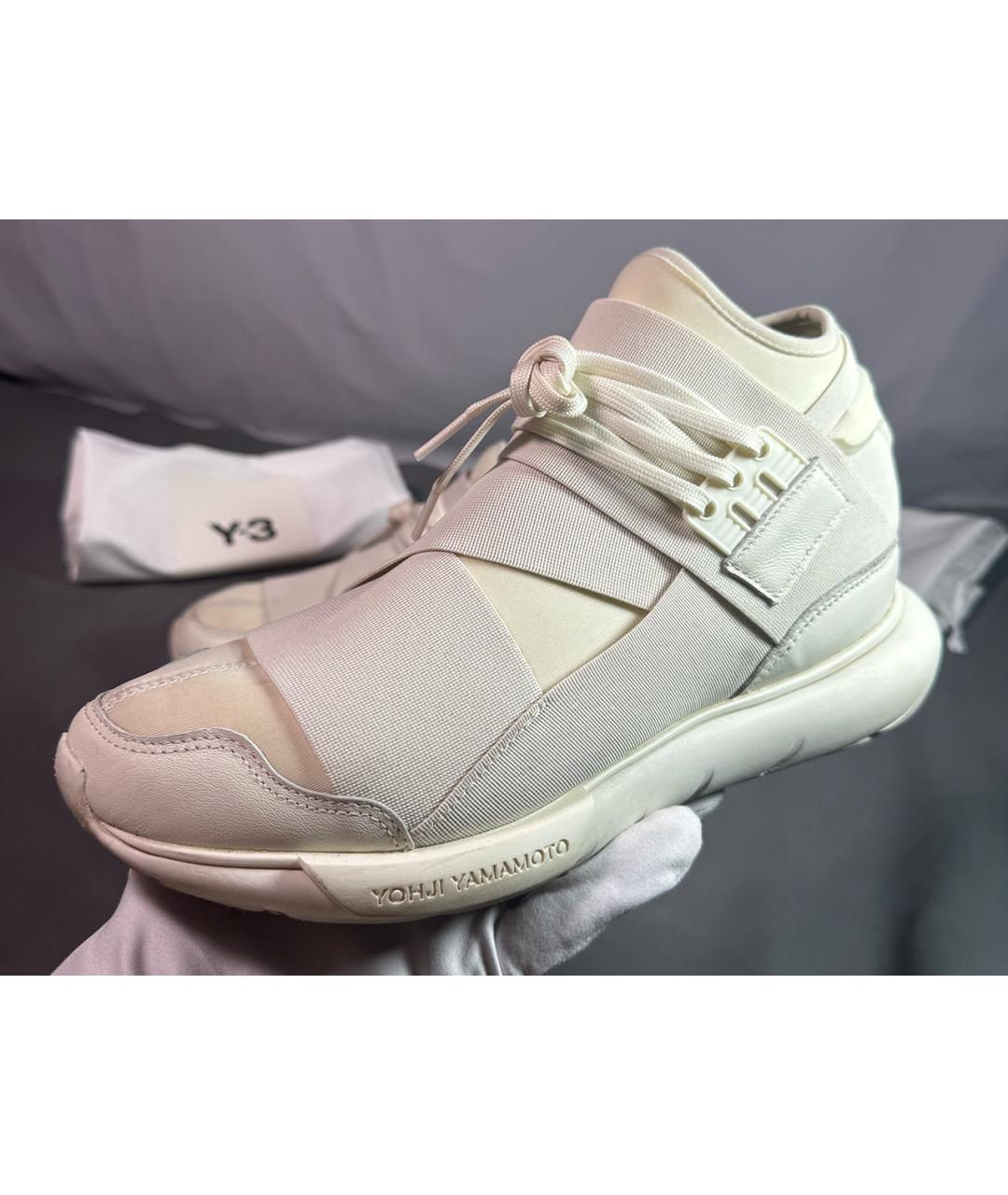 Y-3 Белые неопреновые высокие кроссовки / кеды, фото 5