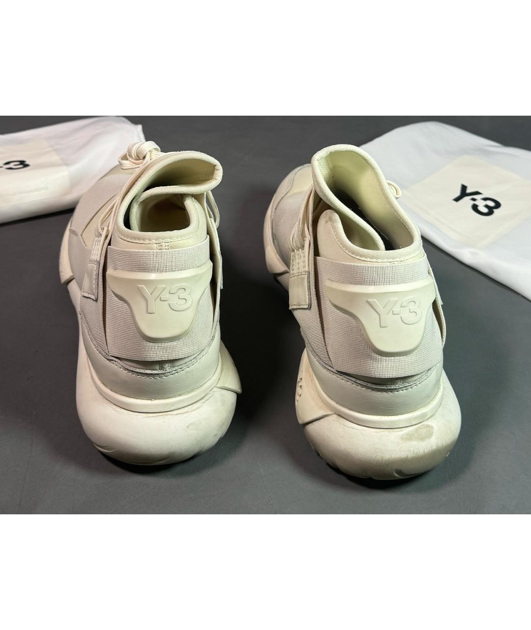 Y-3 Белые неопреновые высокие кроссовки / кеды, фото 7