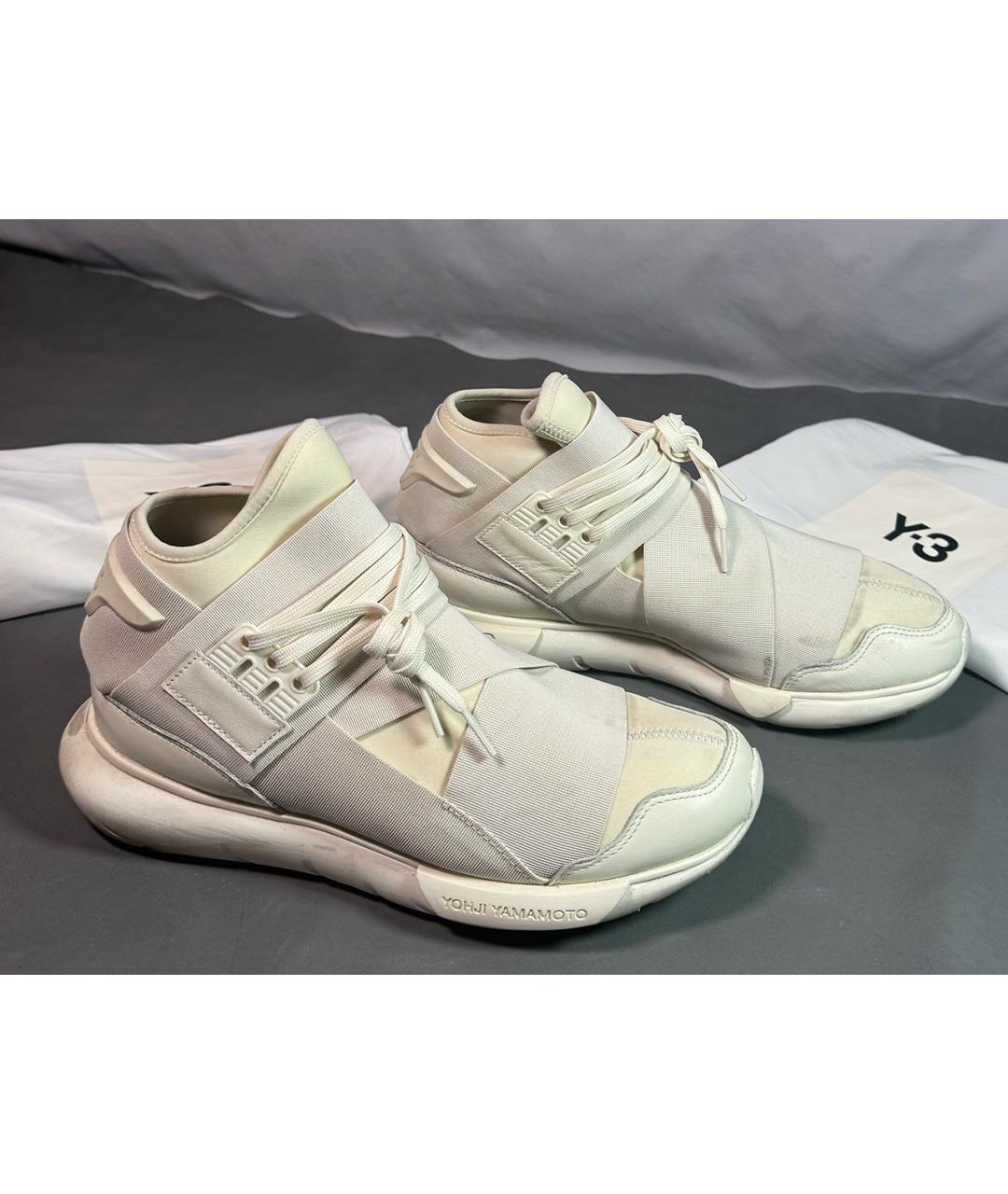 Y-3 Белые неопреновые высокие кроссовки / кеды, фото 2