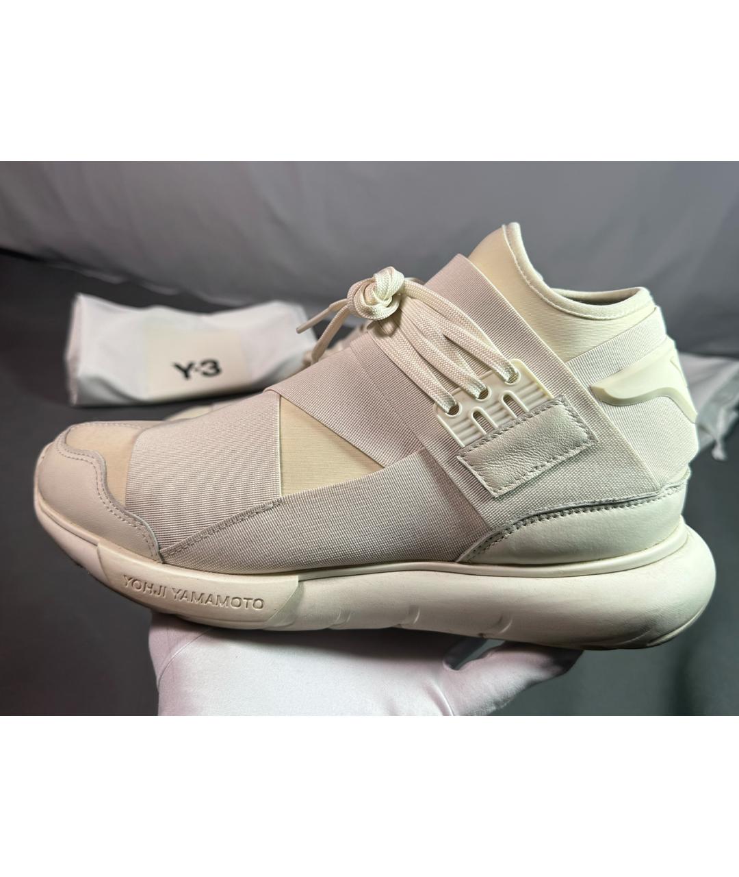 Y-3 Белые неопреновые высокие кроссовки / кеды, фото 8