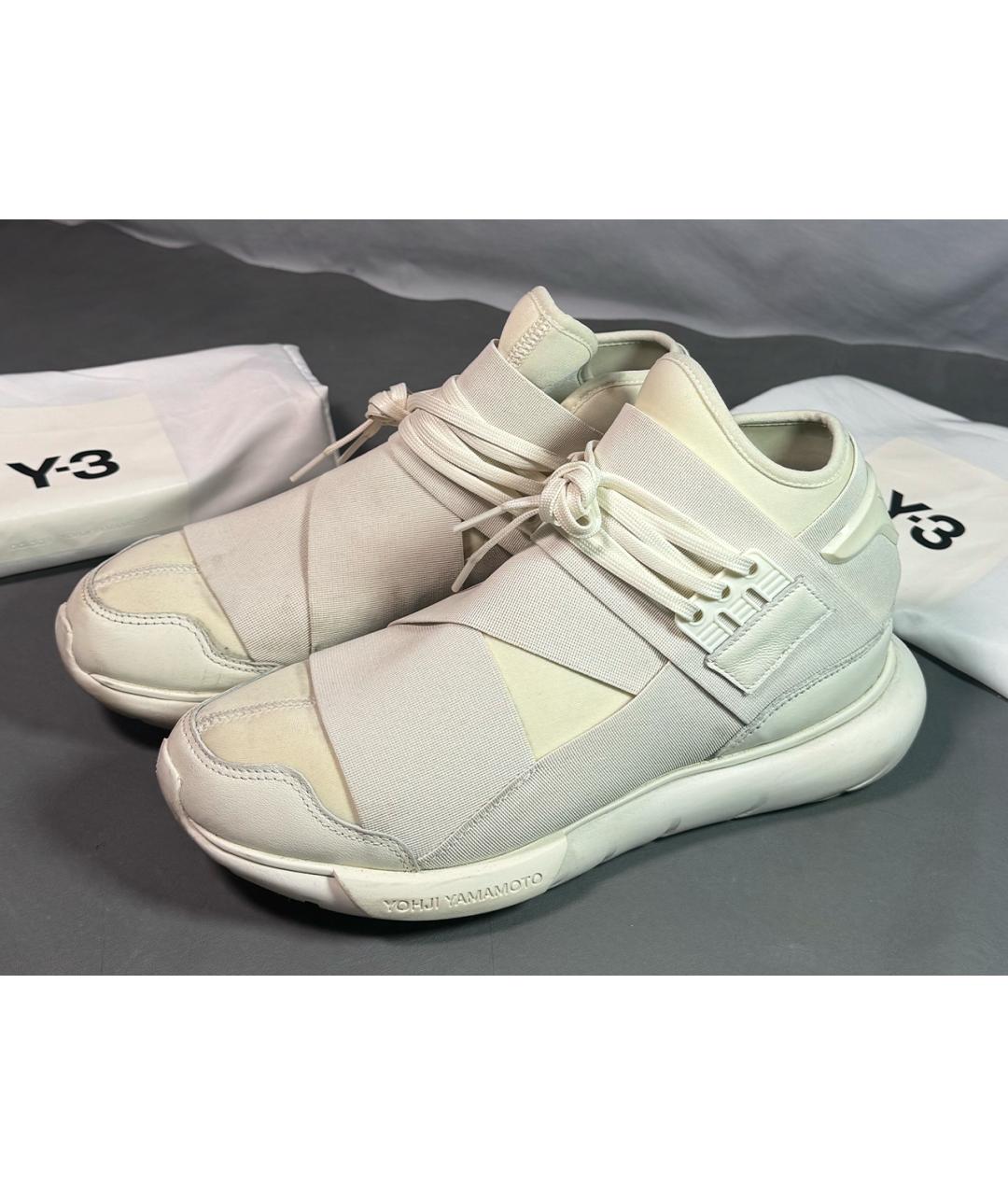 Y-3 Белые неопреновые высокие кроссовки / кеды, фото 3