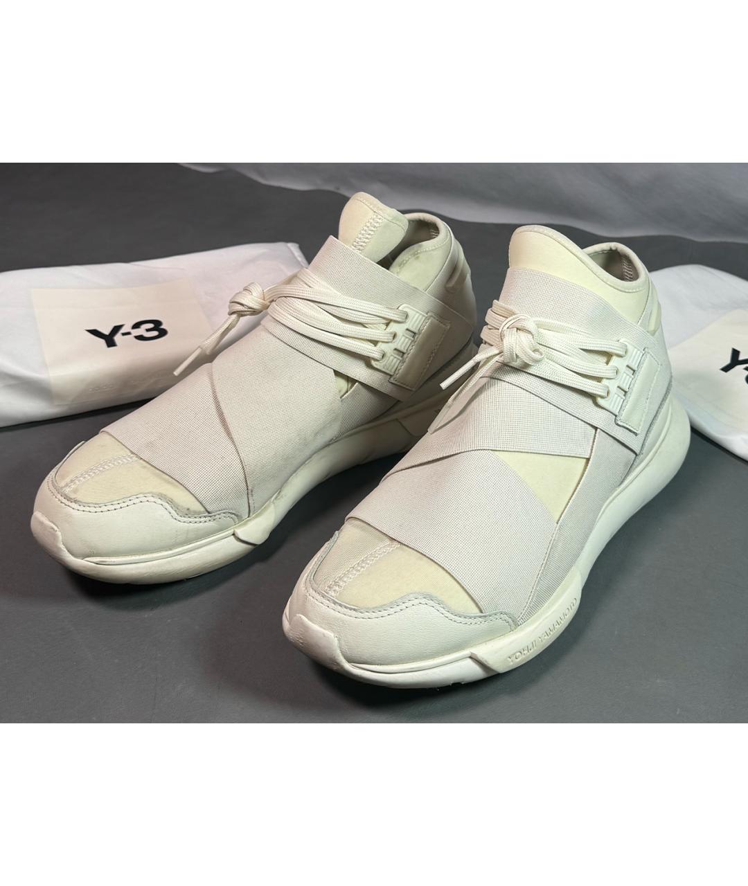 Y-3 Белые неопреновые высокие кроссовки / кеды, фото 4