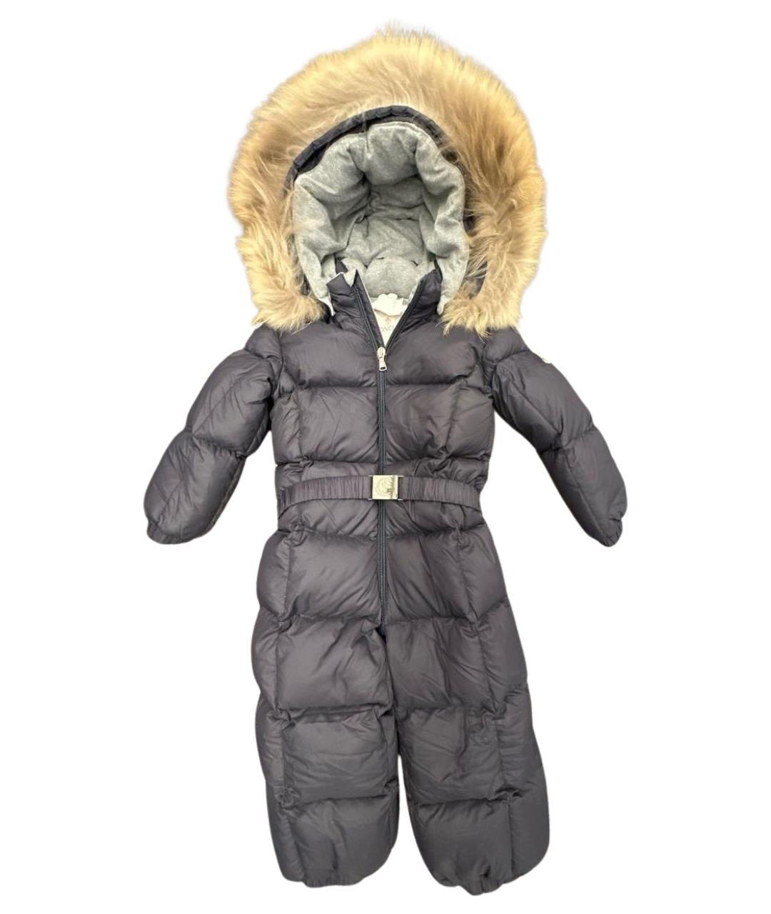 MONCLER Темно-синий хлопковый комбинезон, фото 1