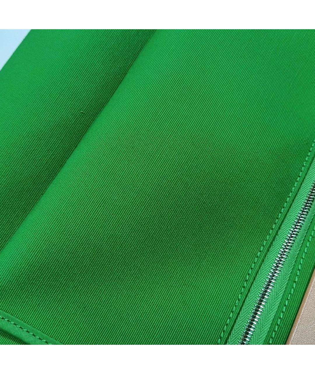 HERMES Зеленая кожаная сумка тоут, фото 8