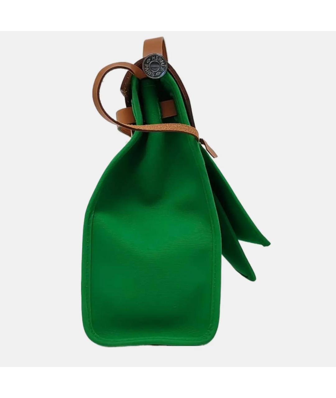 HERMES Зеленая кожаная сумка тоут, фото 2