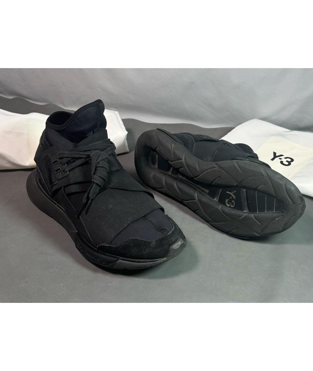 Y-3 Черные неопреновые высокие кроссовки / кеды, фото 7