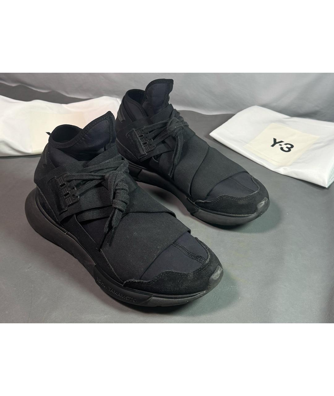 Y-3 Черные неопреновые высокие кроссовки / кеды, фото 8