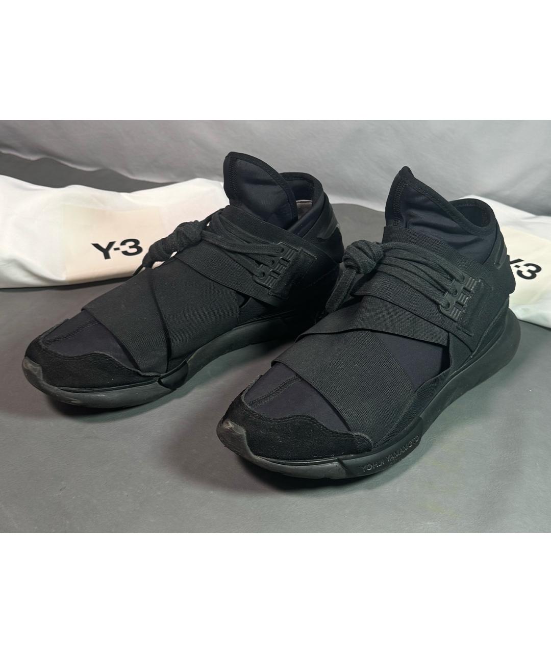 Y-3 Черные неопреновые высокие кроссовки / кеды, фото 3