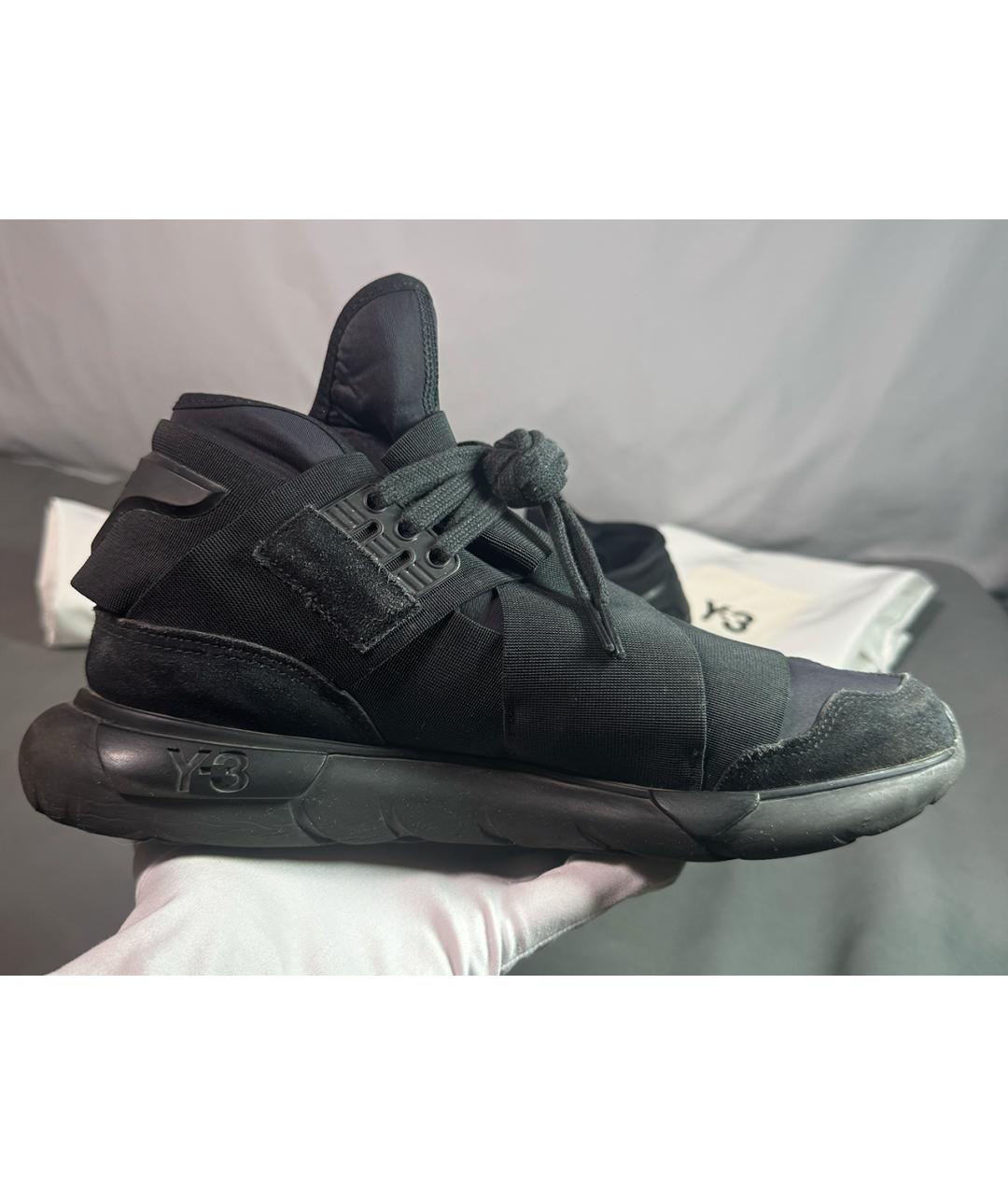 Y-3 Черные неопреновые высокие кроссовки / кеды, фото 4