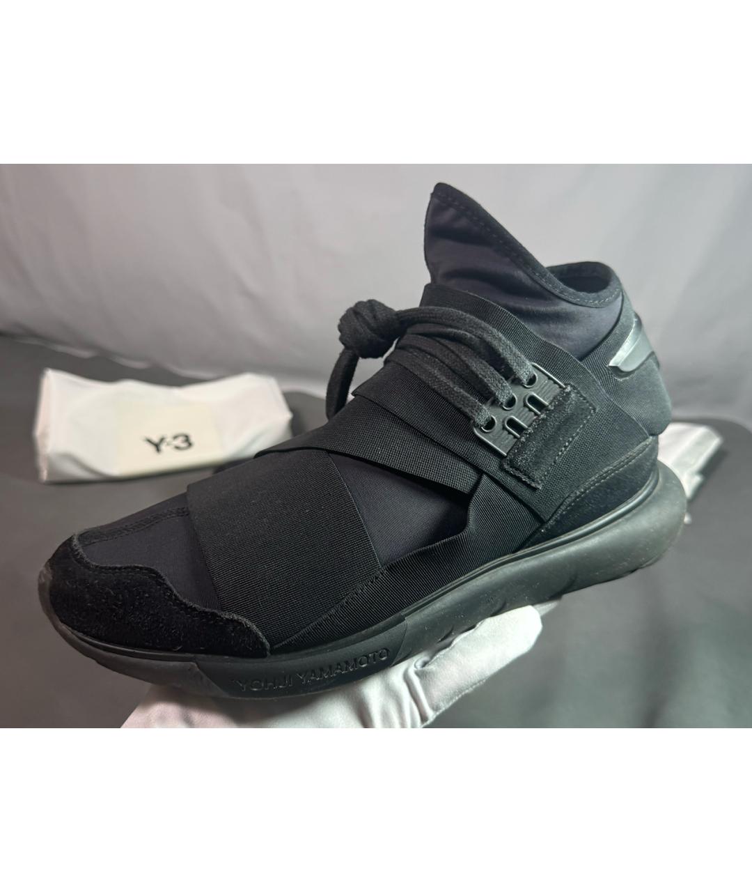 Y-3 Черные неопреновые высокие кроссовки / кеды, фото 5