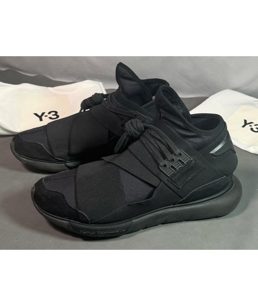 Y-3 Черные неопреновые высокие кроссовки / кеды, фото 2