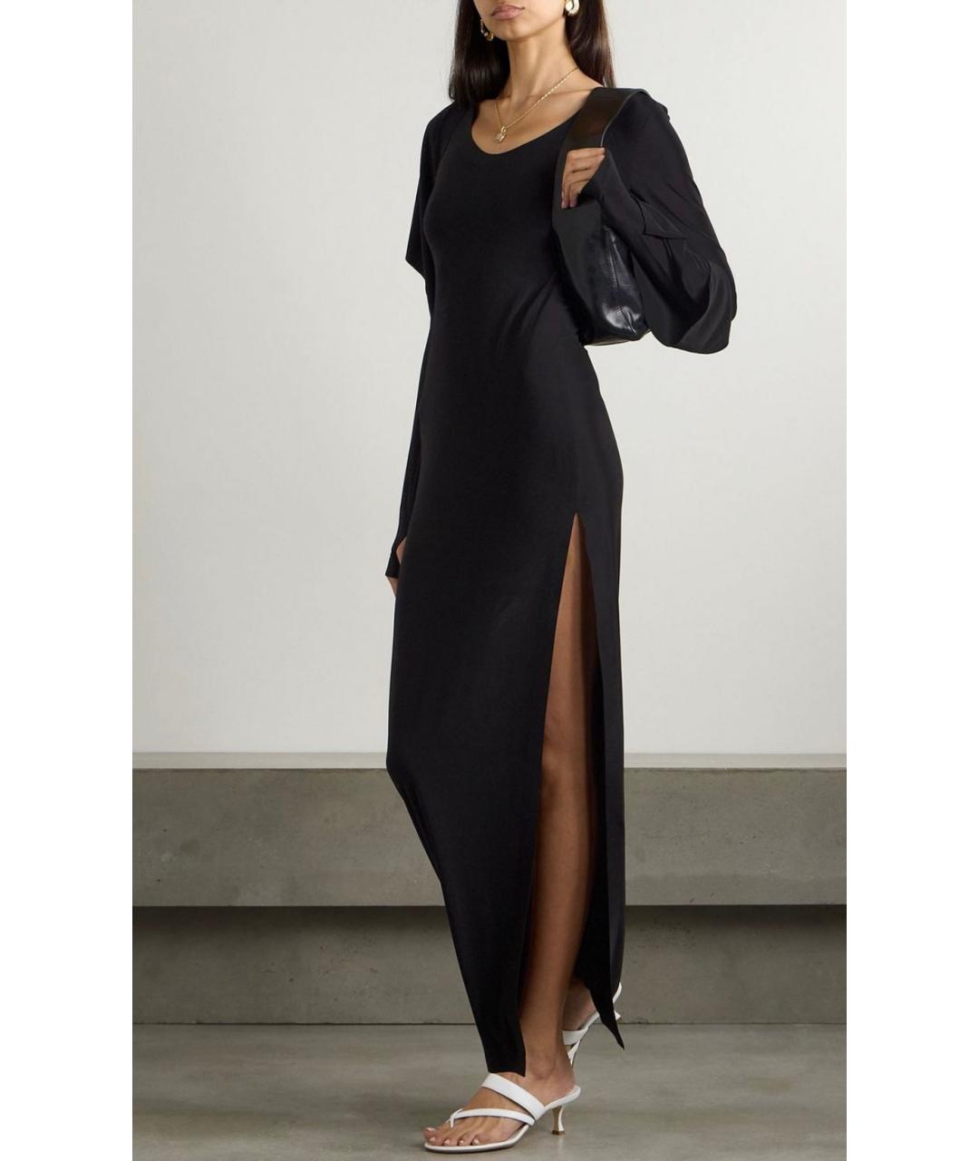 NORMA KAMALI Черное хлопковое коктейльное платье, фото 2