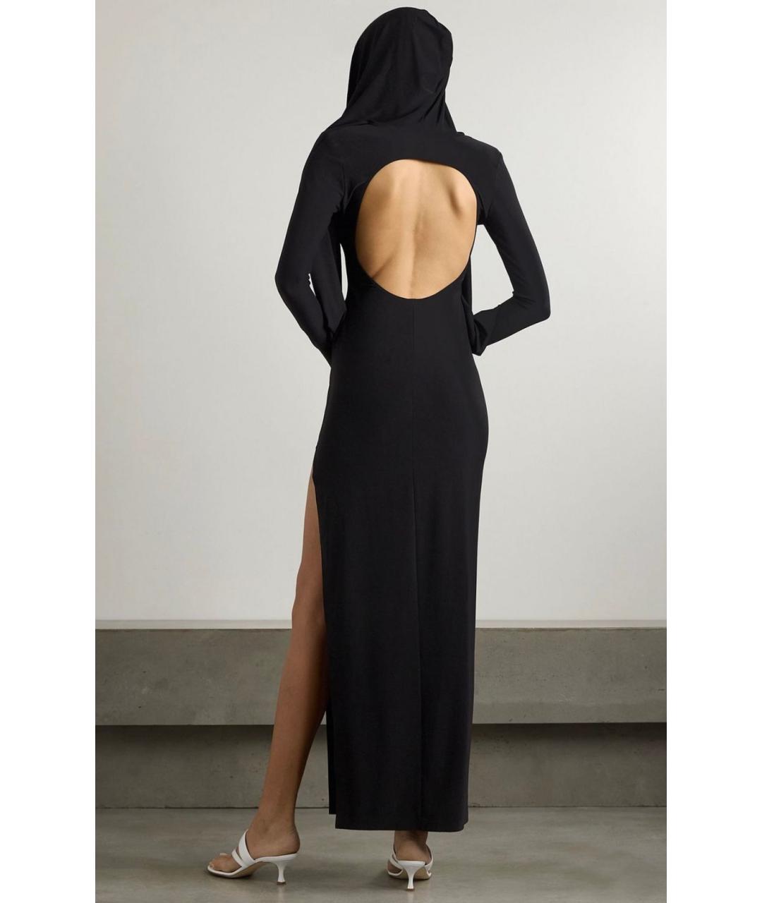 NORMA KAMALI Черное хлопковое коктейльное платье, фото 3