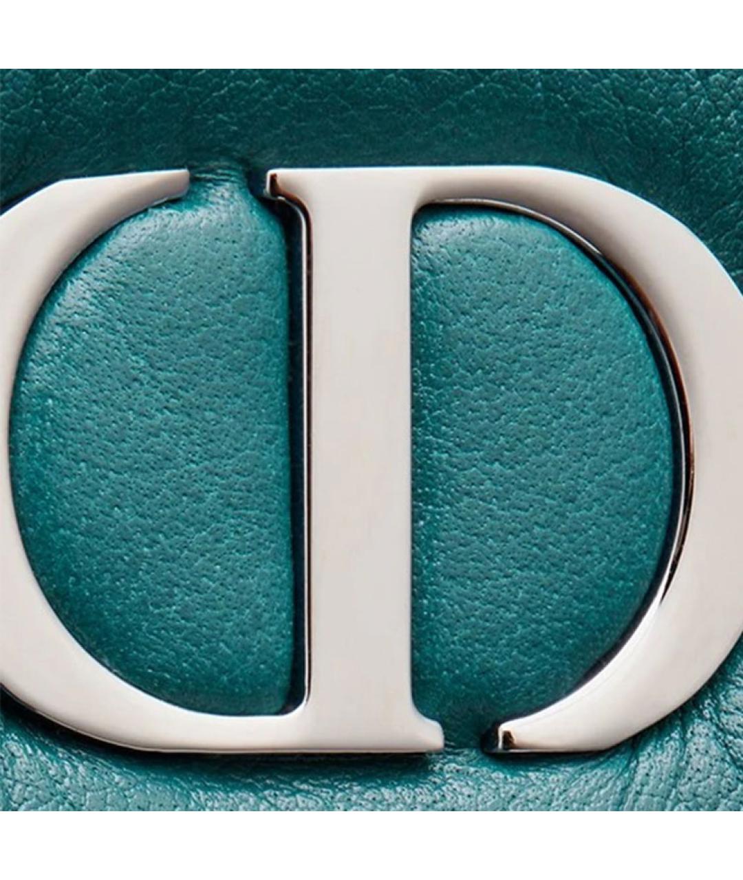 CHRISTIAN DIOR Бирюзовый кожаный кошелек, фото 4